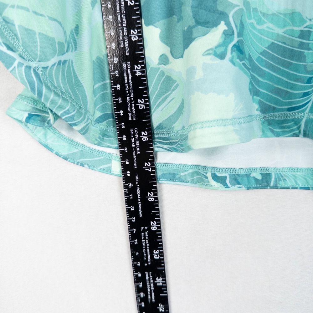 Realtree Fishing Top Womens XL Teal Aqua Floral Hooded Sun Shirt Performance - Picture 6 of 7
